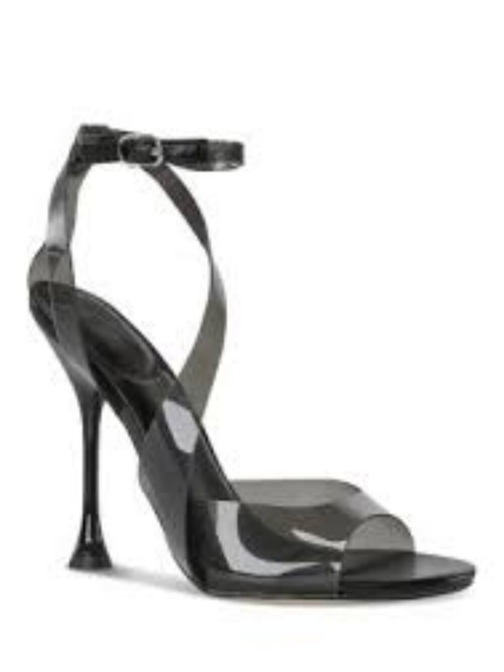 MARC Fisher Claudie STRAPPY HEELED SANDAL  Black/Clear Size Women 7.5  NIB
